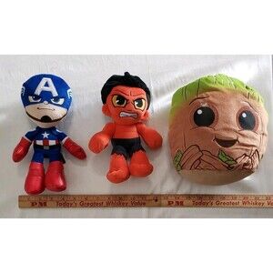 Mattel Marvel Plush Stuffed Animal  CAPTAIN AMERICA/Mini Hulk/ TY SQUISHY BEANIE